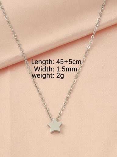 Star Steel Stainless steel Heart Minimalist Necklace