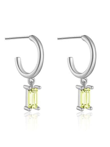 925 Sterling Silver Cubic Zirconia Geometric Trend Stud Earring