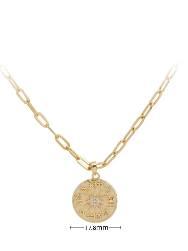 gold 925 Sterling Silver Round Vintage Necklace