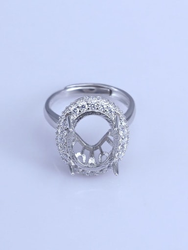 925 Sterling Silver 18K White Gold Plated Geometric Ring Setting Stone size: 8*10 10*12 11*15 13*17 12*16MM