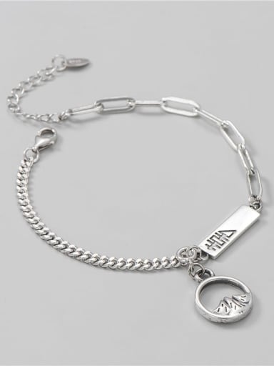 Shan Meng 925 Sterling Silver Geometric Minimalist Link Bracelet