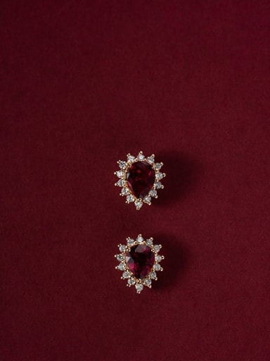 925 Sterling Silver Cubic Zirconia Flower Vintage Stud Earring