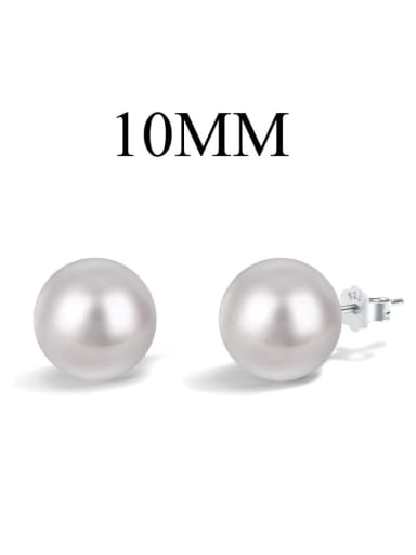 MW1D0003 S S NO10 925 Sterling Silver Freshwater Pearl Geometric Dainty Stud Earring