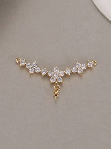 14KH 9312 Brass Cubic Zirconia Dainty Wheatear  DIY Pendant