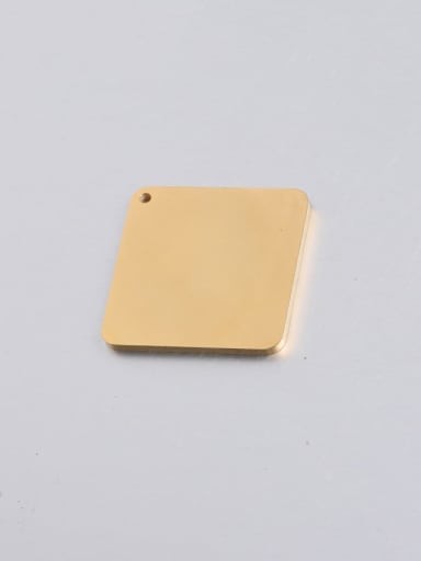 golden Stainless steel calendar tag single hole square pendant