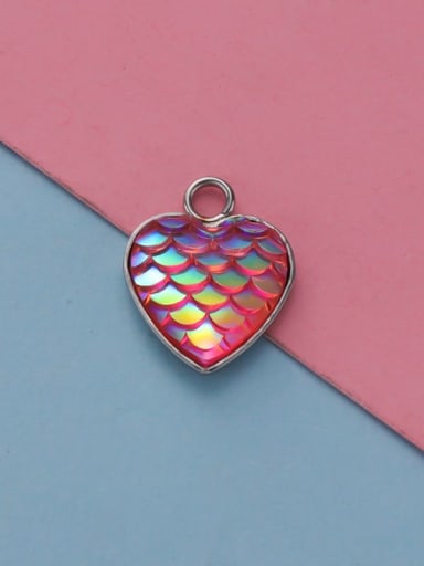 Stainless Steel Heart Accessories Heart Shaped Fish Scale Pendant