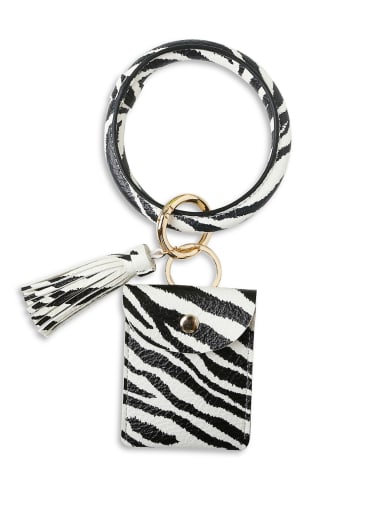 Zebra k68198 Alloy Leather Coin purse Hand Ring Key Chain