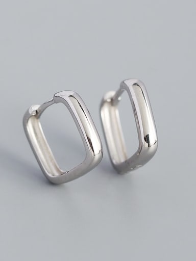 925 Sterling Silver Smooth Geometric Minimalist Huggie Earring