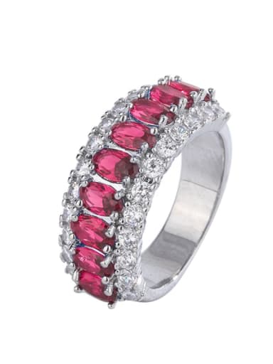 925 Sterling Silver Red Ruby Ring