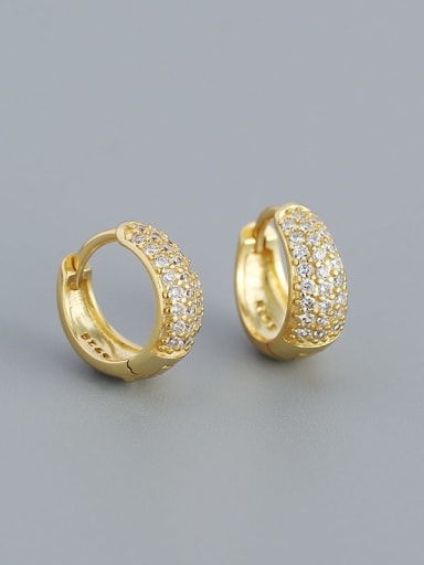 Gold (white stone) 925 Sterling Silver Cubic Zirconia Geometric Trend Stud Earring