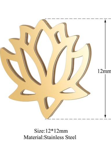 Stainless steel Gold Plated Flower Charm Height : 12 mm , Width: 12 mm