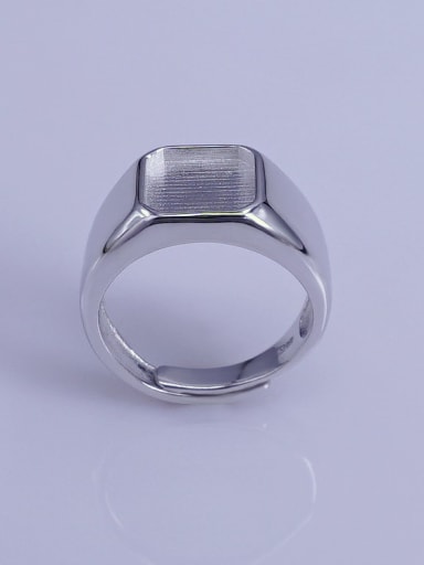925 Sterling Silver 18K White Gold Plated Geometric Ring Setting Stone size: 9*9mm