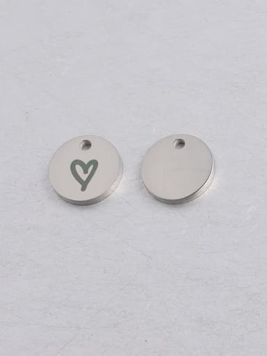 Stainless Steel  Heart  Laser Lettering  Single Hole Diy Jewelry Accessories