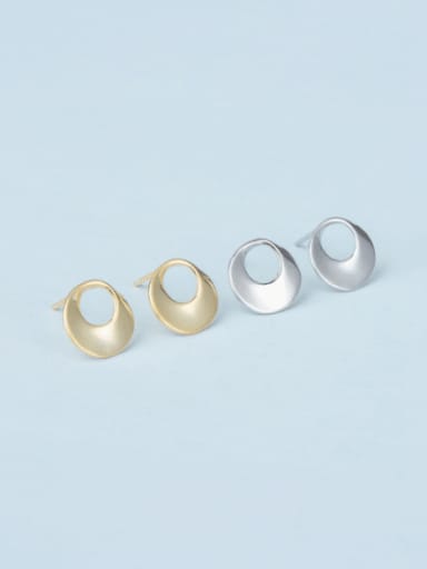 925 Sterling Silver  Minimalist Round Hollow   Earring