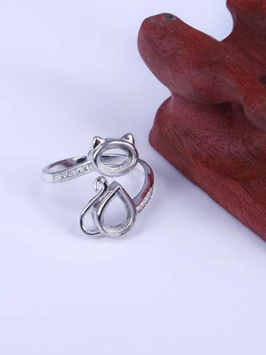 custom 925 Sterling Silver 18K White Gold Plated Water Drop Ring Setting Stone size: 5*7 6*8mm