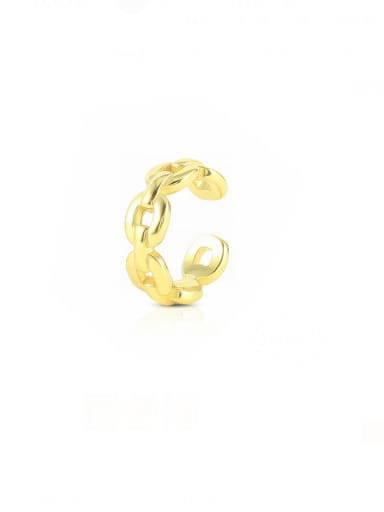Single golden 925 Sterling Silver Geometric Chain Minimalist Single Earring