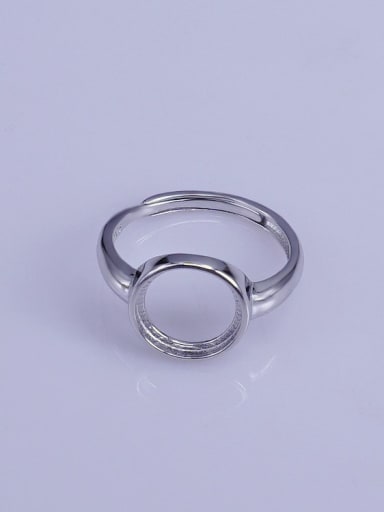 925 Sterling Silver 18K White Gold Plated Round Ring Setting Stone size: 10*10mm