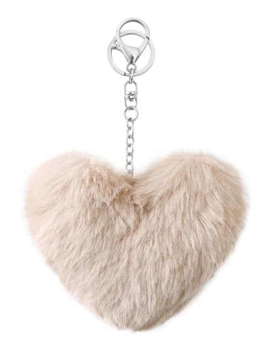 Light apricot k68014 Zinc Alloy Feather Heart Minimalist Bag Pendant