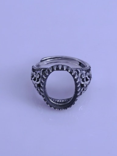 925 Sterling Silver Geometric Ring Setting Stone size: 11*15mm