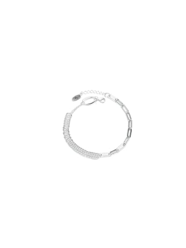 925 Sterling Silver Geometric Trend Link Bracelet