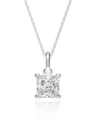 925 Sterling Silver High Carbon Diamond Geometric Dainty Necklace
