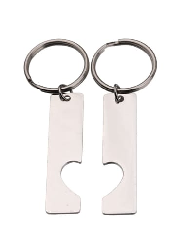 Steel color Heart Stainless steel Minimalist Key Chain