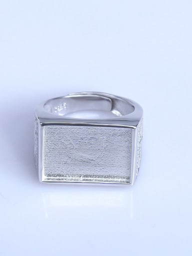 custom 925 Sterling Silver 18K White Gold Plated Geometric Ring Setting Stone size: 13*18mm