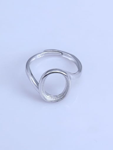 925 Sterling Silver 18K White Gold Plated Oval Ring Setting Stone size: 10*14mm