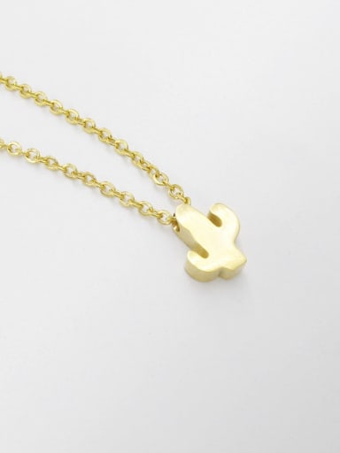 golden Stainless steel Cactus Dainty Necklace