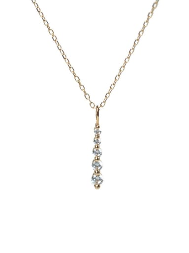925 Sterling Silver Rhinestone Gold Geometric Dainty Necklace