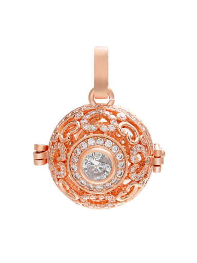 Rose Gold Copper Micropaved Openwork Ball Pendant