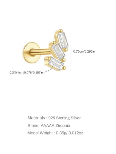 925 Sterling Silver Cubic Zirconia Geometric Trend Single Earring