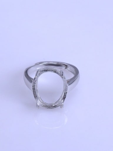 925 Sterling Silver 18K White Gold Plated Oval Ring Setting Stone size: 13*16mm