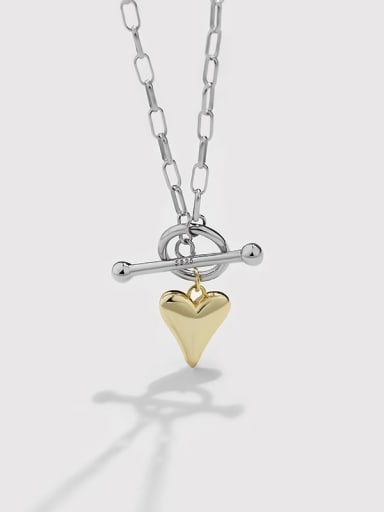 925 Sterling Silver Heart Hip Hop Necklace