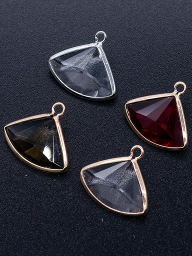 Brass Multicolor Glass Triangle Charm Height : 17 mm , Width: 19 mm