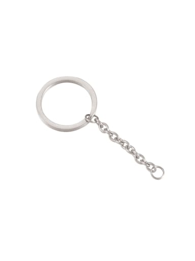 Ordinary polished steel color Stainless steel key chain with chain pendant accessories/key ring plus chain