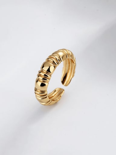 D023 Gold  3.98g 925 Sterling Silver Geometric Vintage Band Ring