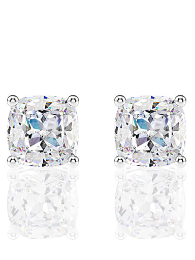 925 Sterling Silver High Carbon Diamond Geometric Dainty Stud Earring