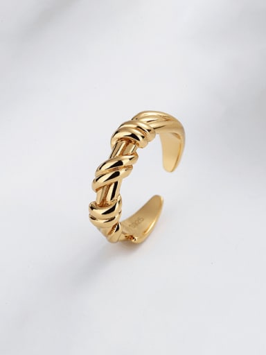 D013 Gold  4.4g 925 Sterling Silver Twist Irregular Minimalist Band Ring