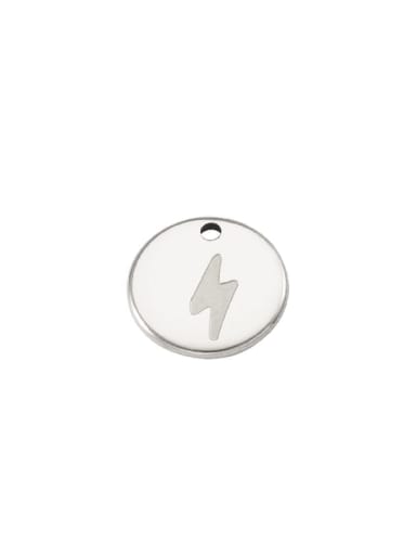 Steel color Stainless steel Round lightning Minimalist Pendant