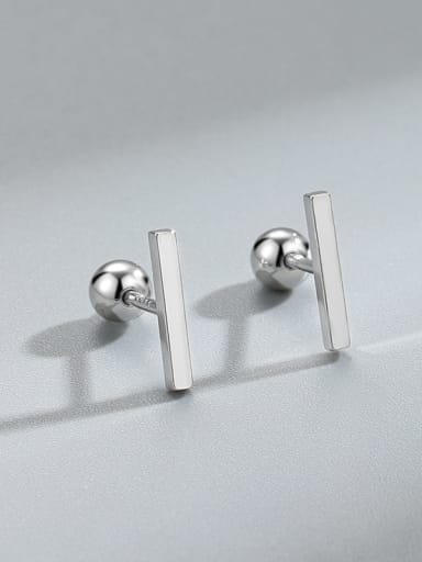 LE143 Plating 925 Sterling Silver Geometric Minimalist Stud Earring