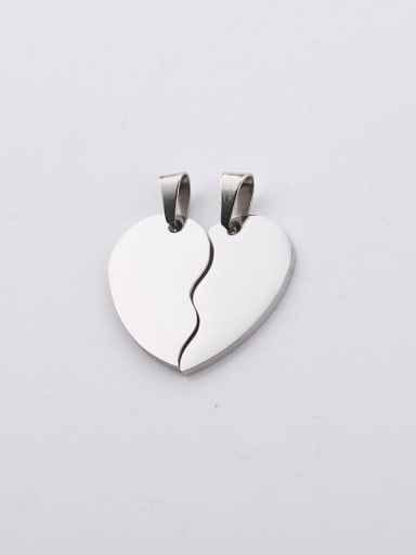 Steel left and right half centers Stainless steel Heart Minimalist Pendant