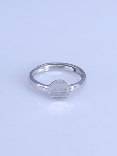 custom 925 Sterling Silver 18K White Gold Plated Ball Ring Setting Stone diameter: 8mm