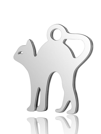 Stainless steel Cat Charm Height : 12 mm , Width: 12.5 mm
