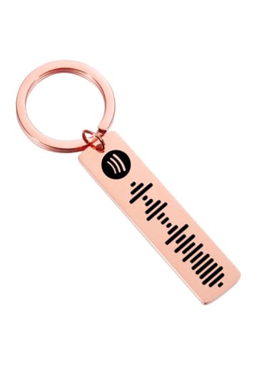Rose gold number pattern please note Stainless Steel Music Scan Code Key Chain