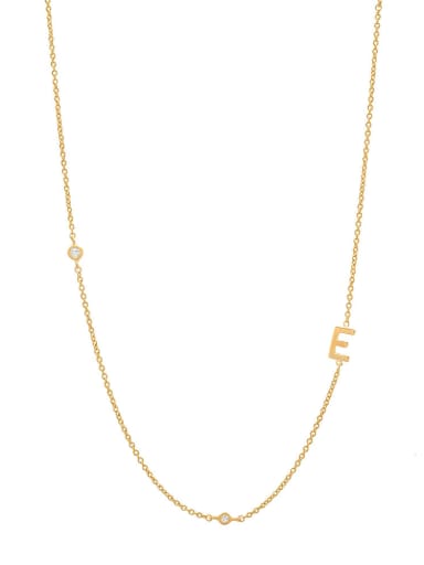 Gold E 925 Sterling Silver Letter Minimalist Necklace