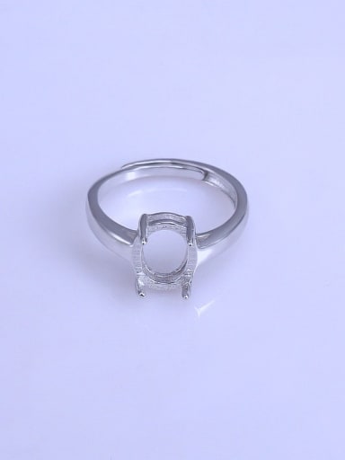 925 Sterling Silver 18K White Gold Plated Oval Ring Setting Stone size: 8*10mm
