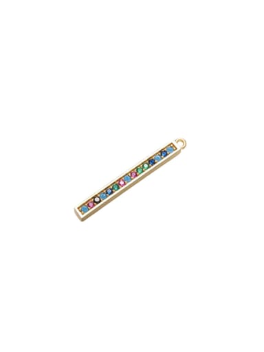 custom Brass Microset Rectangular Vertical Fancy Colored Diamond Pendant