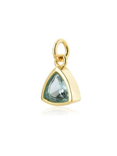 March [Glass 106 Blue] 925 Sterling Silver Cubic Zirconia Minimalist Triangle Pendant