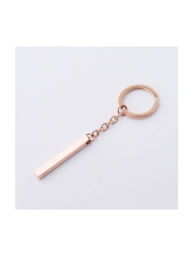 rose gold Stainless steel Rectangle Minimalist Key Chain